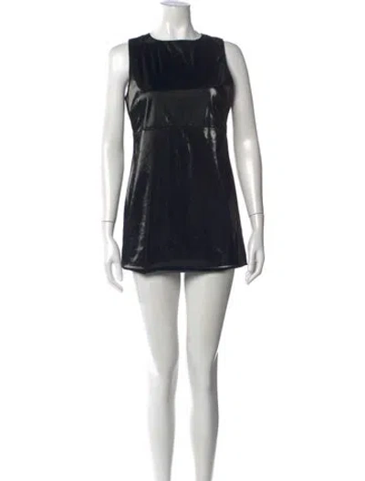 Pre-owned Miaou Crew Neck Mini Dress In Black
