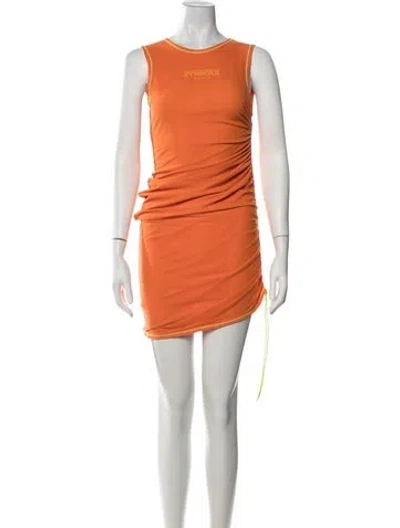 Pre-owned Miaou Crew Neck Mini Dress In Orange