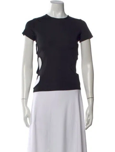 Pre-owned Miaou Crew Neck Short Sleeve Top In Black