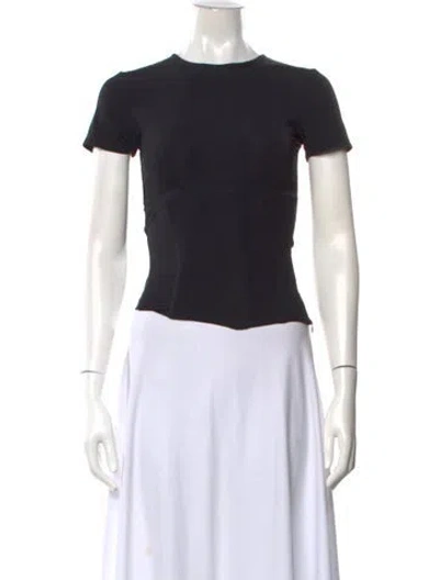 Pre-owned Miaou Crew Neck Short Sleeve Top In Black