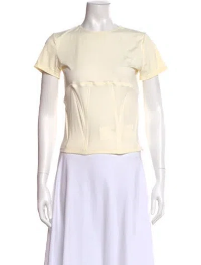 Pre-owned Miaou Crew Neck Short Sleeve Top In Neutral