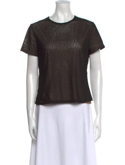 Pre-owned Miaou Crew Neck Short Sleeve T-shirt In Black