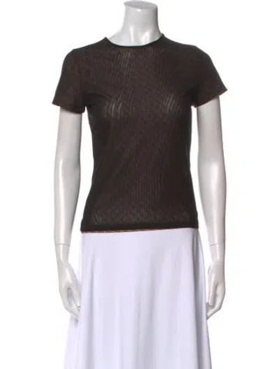 Pre-owned Miaou Crew Neck Short Sleeve T-shirt In Black