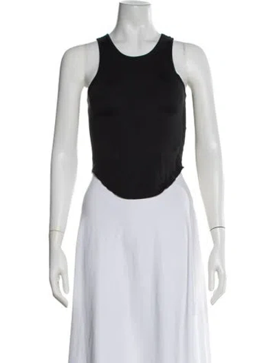 Pre-owned Miaou Crew Neck Sleeveless Crop Top In Black