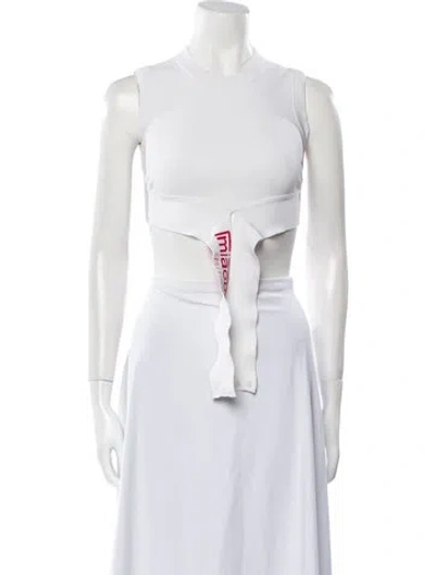 Pre-owned Miaou Crew Neck Sleeveless Crop Top In Green