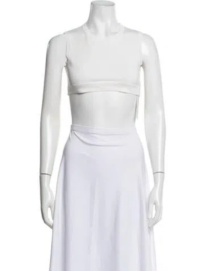 Pre-owned Miaou Crew Neck Sleeveless Crop Top In Neutrals