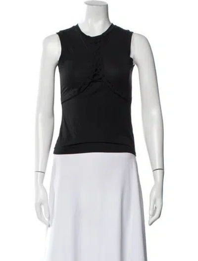 Pre-owned Miaou Crew Neck Sleeveless Crop Top W/ Tags In Black