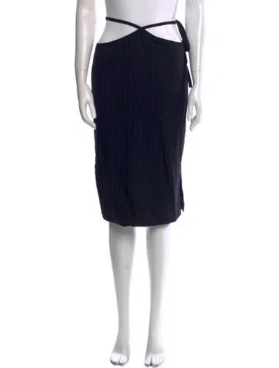 Pre-owned Miaou Cutout Accent Knee-length Skirt In Black