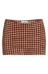 Miaou Elektra Warped Plaid Stretch Jersey Miniskirt In Plaid