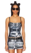Miaou Enzo Top In Belt Print
