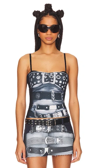 Miaou Enzo Top In Belt Print