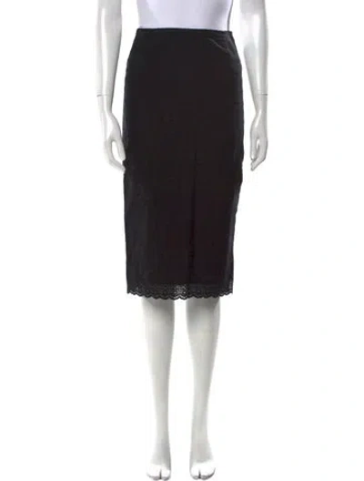 Pre-owned Miaou Eyelet Trim Knee-length Skirt In Black