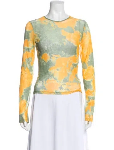 Pre-owned Miaou Floral Print Crew Neck Top In Multi