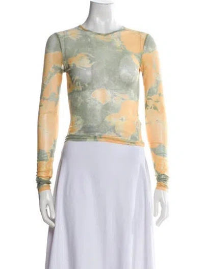 Pre-owned Miaou Floral Print Crew Neck Top In Multi