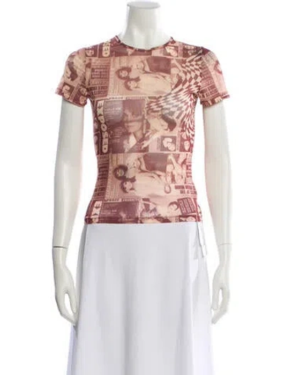 Pre-owned Miaou Floral Print Crew Neck T-shirt In Multi