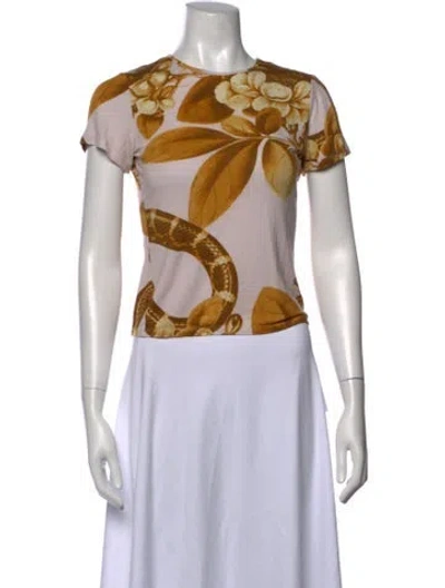 Pre-owned Miaou Floral Print Crew Neck T-shirt In Multicolor