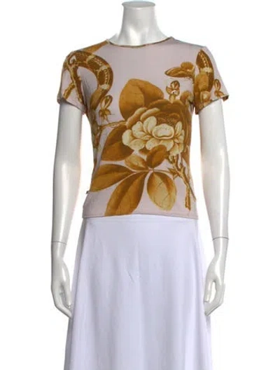 Pre-owned Miaou Floral Print Crew Neck T-shirt In Multicolor