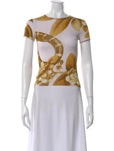 Pre-owned Miaou Floral Print Crew Neck T-shirt W/ Tags In Multi