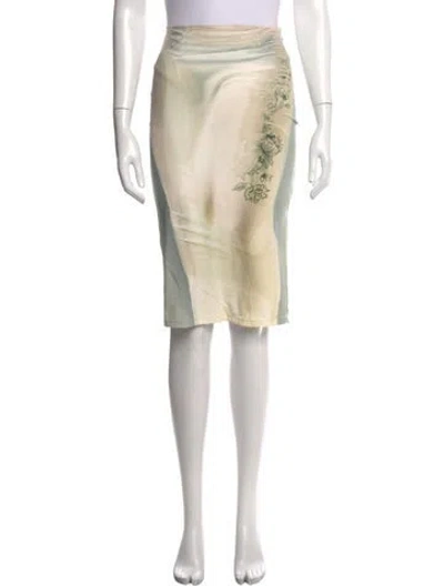 Pre-owned Miaou Floral Print Midi Length Skirt W/ Tags In Neutrals