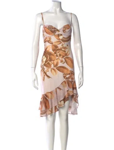 Pre-owned Miaou Floral Print Mini Dress W/ Tags In Multi