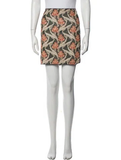 Pre-owned Miaou Floral Print Mini Skirt In Multicolor