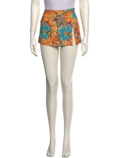 Pre-owned Miaou Floral Print Mini Skirt W/ Tags In Multi