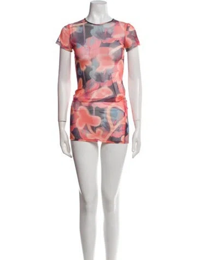 Pre-owned Miaou Floral Print Skirt Set In Multi