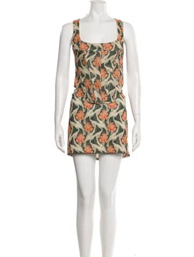 Pre-owned Miaou Floral Print Skirt Set In Multi