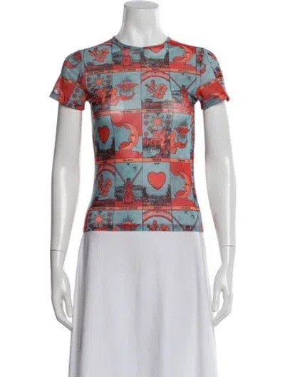 Pre-owned Miaou Graphic Print Crew Neck Top In Multi