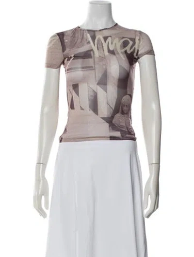 Pre-owned Miaou Graphic Print Crew Neck T-shirt In Blue