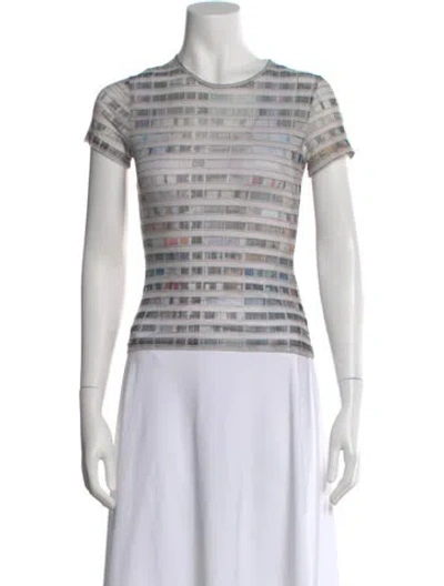 Pre-owned Miaou Graphic Print Crew Neck T-shirt In Gray