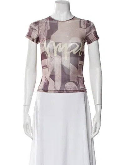 Pre-owned Miaou Graphic Print Crew Neck T-shirt In Neutral