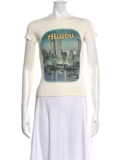Pre-owned Miaou Graphic Print Crew Neck T-shirt In Neutral