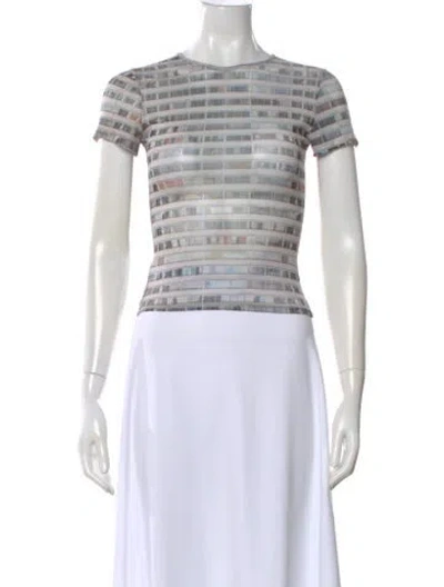 Pre-owned Miaou Graphic Print Crew Neck T-shirt In Neutral