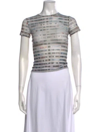 Pre-owned Miaou Graphic Print Crew Neck T-shirt In Neutral