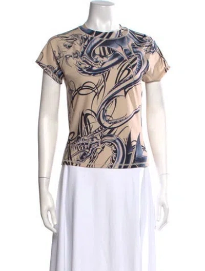 Pre-owned Miaou Graphic Print Crew Neck T-shirt In Neutral