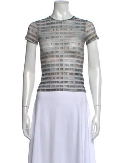 Pre-owned Miaou Graphic Print Crew Neck T-shirt In Neutrals