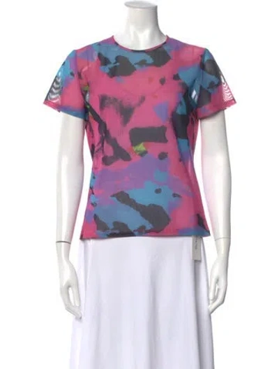 Pre-owned Miaou Graphic Print Crew Neck T-shirt In Pink