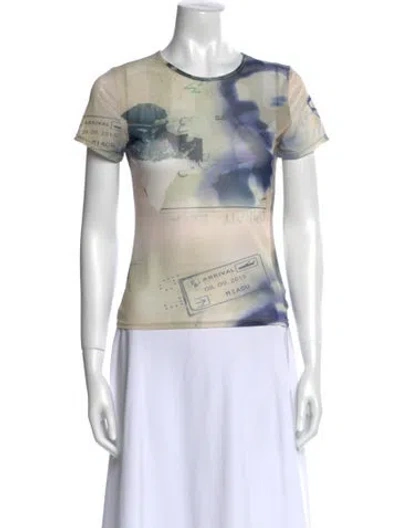 Pre-owned Miaou Graphic Print Crew Neck T-shirt In Purple