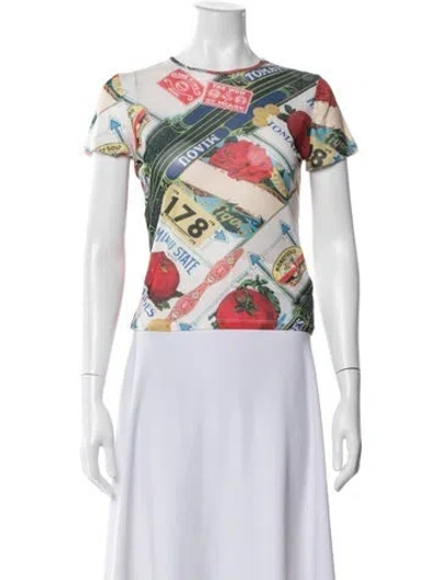 Pre-owned Miaou Graphic Print Crew Neck T-shirt W/ Tags In Red