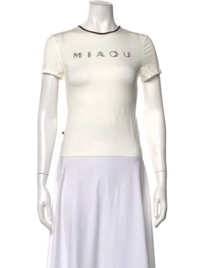Pre-owned Miaou Graphic Print Crew Neck T-shirt W/ Tags In White