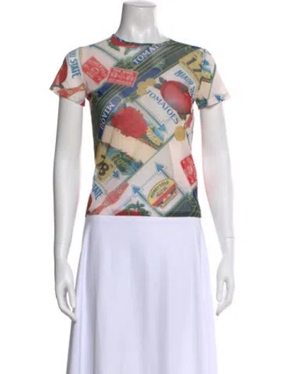 Pre-owned Miaou Graphic Print Crew Neck T-shirt In White