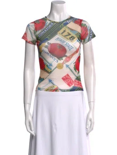 Pre-owned Miaou Graphic Print Crew Neck T-shirt In White