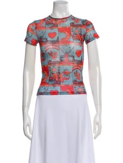 Pre-owned Miaou Graphic Print Crew Neck T-shirt In White