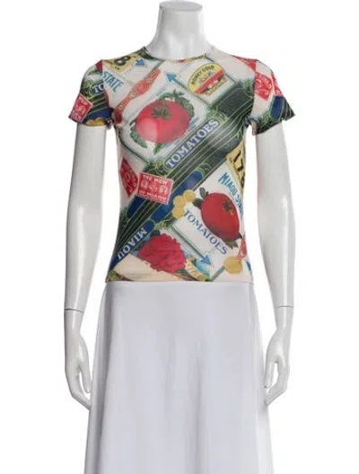 Pre-owned Miaou Graphic Print Crew Neck T-shirt In White