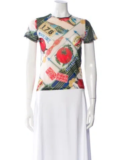 Pre-owned Miaou Graphic Print Crew Neck T-shirt In White