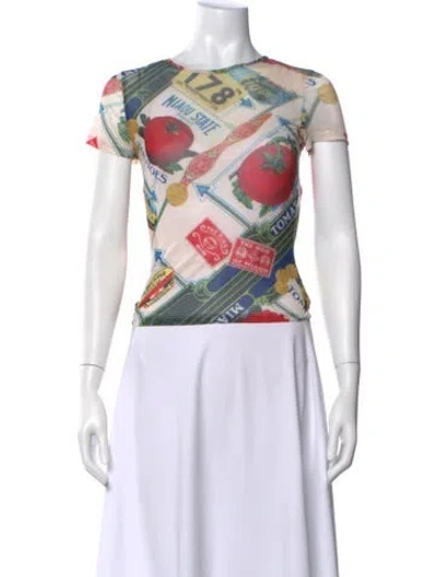Pre-owned Miaou Graphic Print Crew Neck T-shirt In White