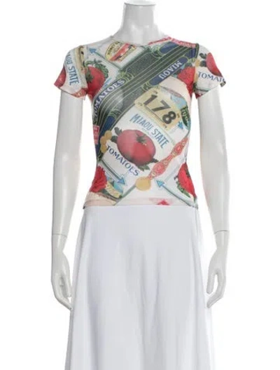 Pre-owned Miaou Graphic Print Crew Neck T-shirt In White