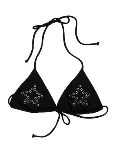 Pre-owned Miaou Graphic Print Cutout Accent Top W/ Tags In Black