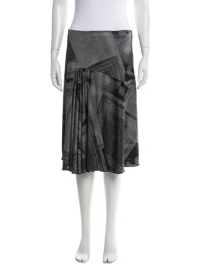 Pre-owned Miaou Graphic Print Midi Length Skirt In Black